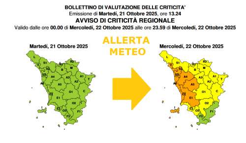 img title Allerta meteo codice arancio dalle ore 00.00 di Mercoledķ, 22 Ottobre 2025 alle ore 23.59 di Mercoledķ, 22 Ottobre 2025