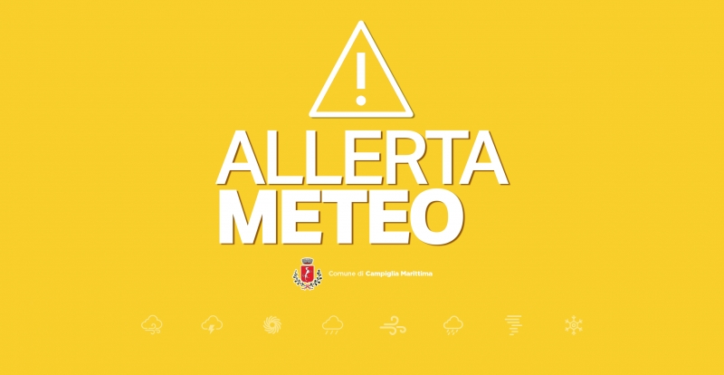 Allerta meteo codice Giallo - bollettino di aggiornamento della Protezione civile
