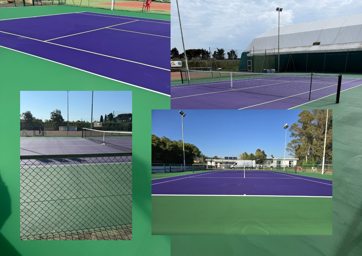 collage foto nuovo campo tennis Venturina