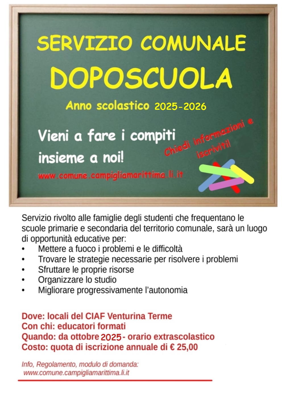 Locandina doposcuola comunale