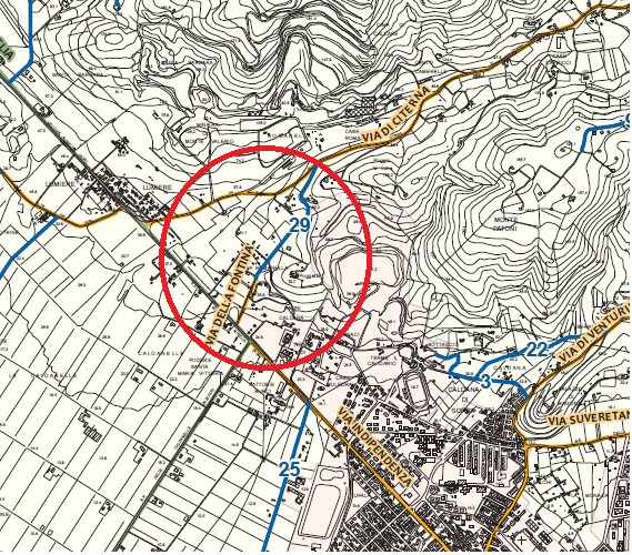 Tracciato via della Fontina
