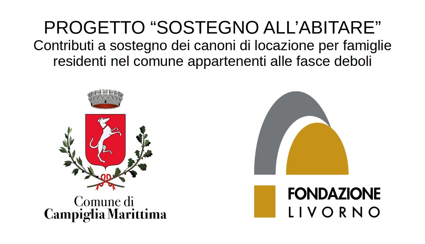 loghi comune e fondazione con titolo del progetto Sostegno all'abitare
