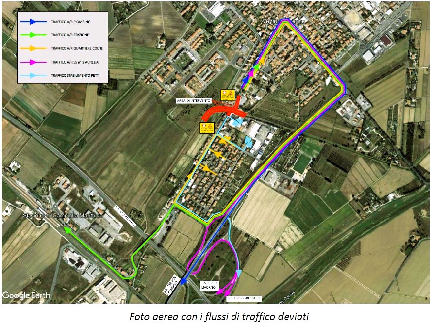 Carta che evidenzia la viabilit� alternativa