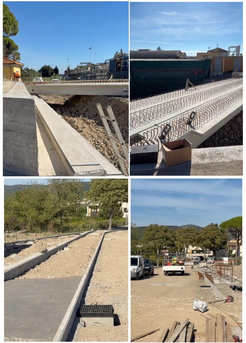 il cantiere per la costruzione del ponte