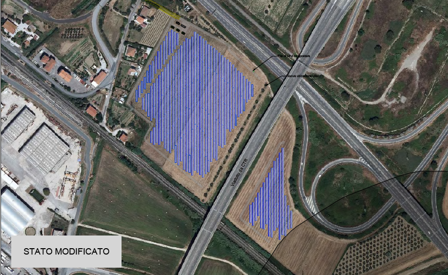 Collocazion e progetto stato modificato - veduta aerea