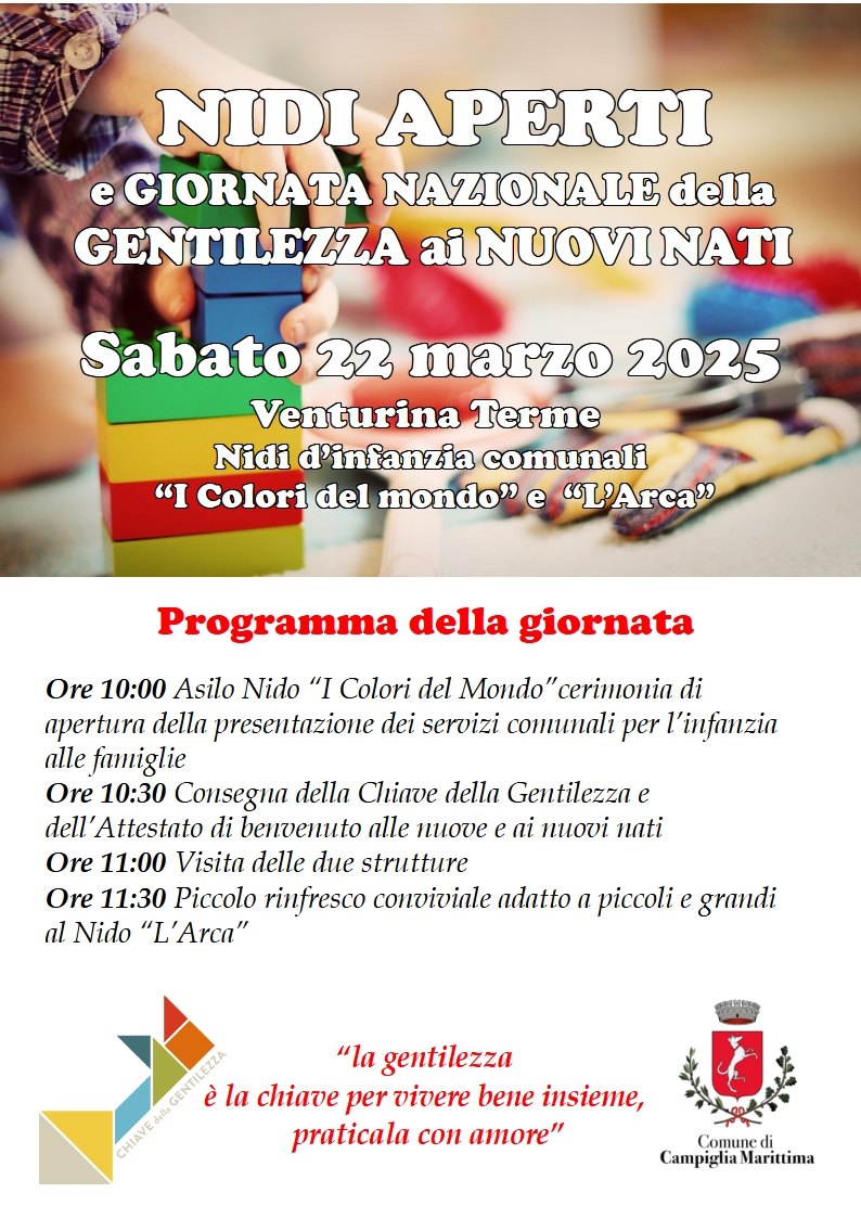 locandina con programma e immabine giochi